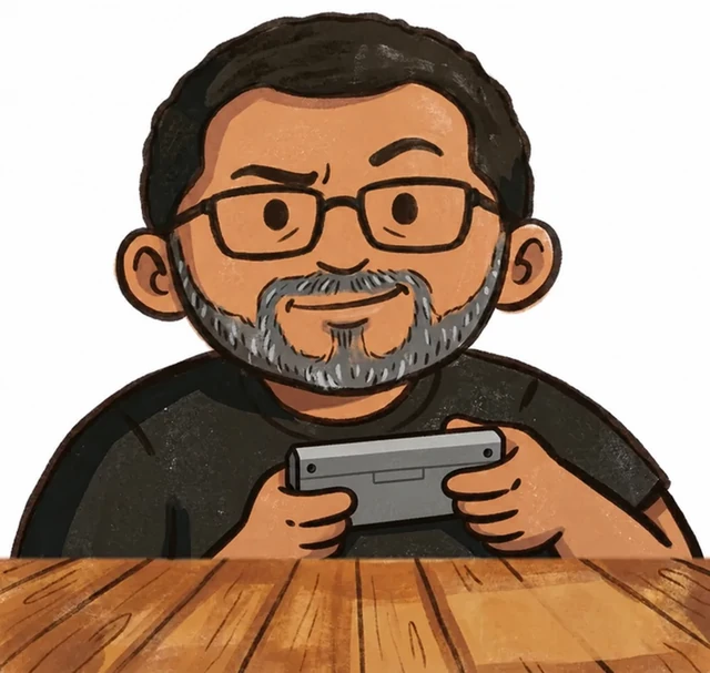 Jay holding a game controller with one eyebrow up. Not sold on this build.